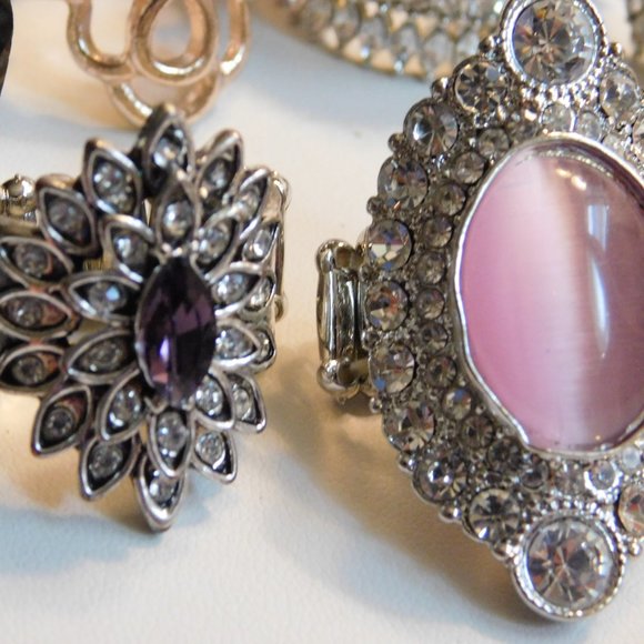 Bling Stretch Rings Assorted Lot of 8 Rings - Picture 7 of 9